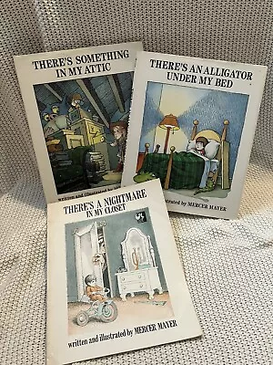 Vtg 3 Children’s Picture Book Lot Mercer Mayer Hard Cover Nightmare In Closet • $10