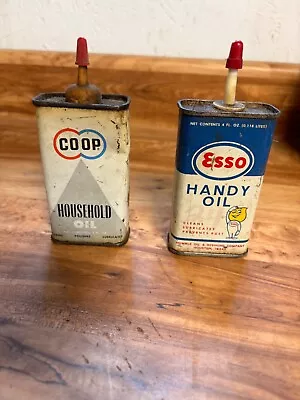 Vintage Esso Handy Oil 4 Fl. Oz. Oil Can With Cap And A CO OP • $10