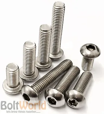 £1.79 • Buy M3 M4 M5 M6 M8 A2 Stainless Steel Socket Button Dome Head Allen Screws Bolts Bw
