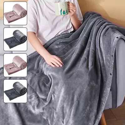 £24.72 • Buy Electric Heated Blanket Warm Over Throw Fleece Digital Control Timer Faux Fur 