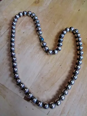 VTG Sterling Silver - MEXICO TAXCO 12 Mm Ball Bead 28  Heavy Necklace • $157.99