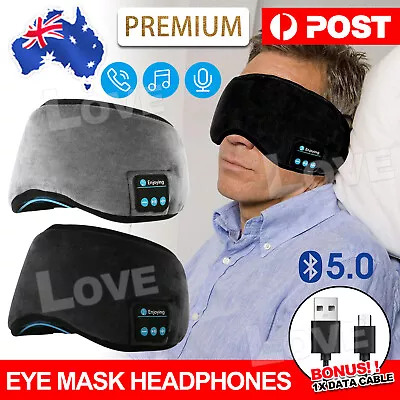 $12.95 • Buy Wireless Headphones Earphone Sleep Music Mask Bluetooth 5.0 Stereo Eye Mask