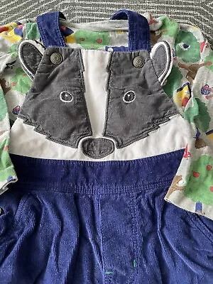 Unique And Uncommon Baby Boden 18-24 Months Boys Cord Badger Dungarees • £19.99