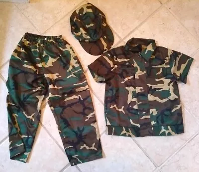 Child Kids US Army Camouflage Soldier Military Marine Boy Costume Uniform 4-6 • $14.20