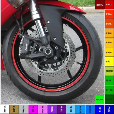 RED MOTORCYCLE Or CAR CUSTOM RIM STRIPES WHEEL DECALS TAPE STICKERS Up To 18  • $11.99