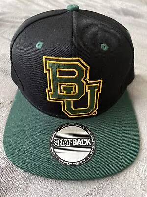 Baylor University Bu Bears Embroidered Logo Patch Hat Cap Black Snapback New • $18