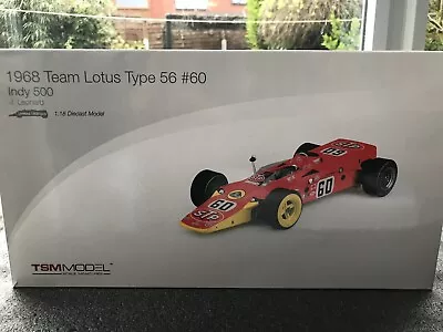 TSM Model 1968 Team Lotus Type 56 #60 Indy 500 J. Leonard Ltd Edition 1/18 Scale • £174.65