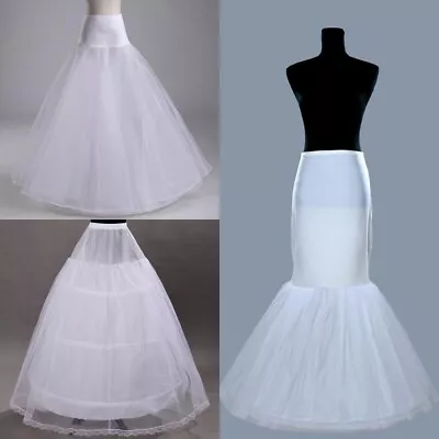 3 Hoop 1HOOP A-Line Mermaid Bride Slips Underskirt Petticoat Crinoline Plus Size • £19.19