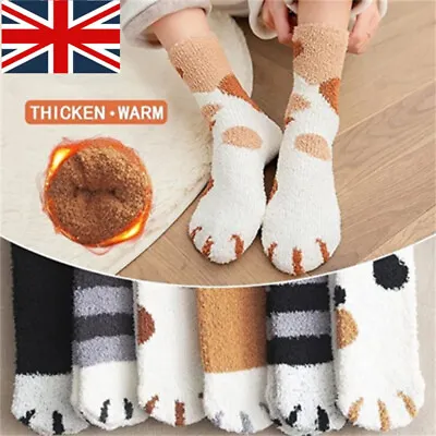 £3.99 • Buy Cat Claws Ladies Winter Warm Soft Fluffy Bed Sock Lounge Slipper Floor Sock UK !