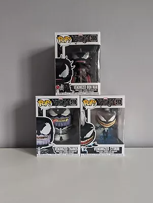 Venomized Marvel Funko Pops Iron Man #365 Thanos #510 And Storm #512 Vinyl • £9