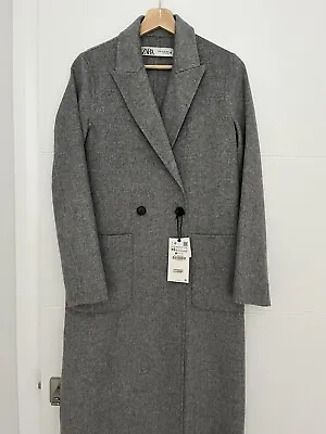 $99 • Buy Zara Handmade Wool Long Coat Size XS Bnwt