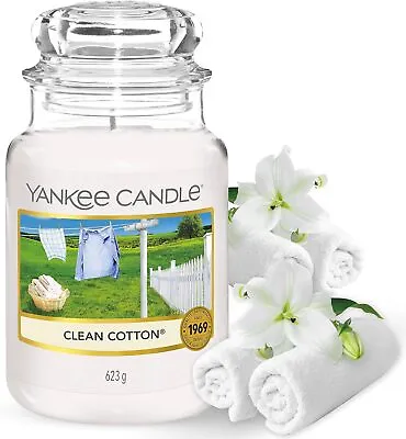 Yankee Candle Scented Candle | Clean Cotton Large Jar Candle | Long Burning Can • £31.42