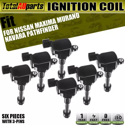 Set Of 6 Ignition Coils Pack For Nissan Maxima Murano Navara Pathfinder Elgrand • $100.99