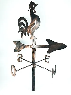 Rooster Cockerel Weathercock Iron Weathervane Compass Outdoor Balcony Roof • £134.03