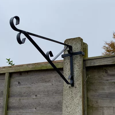 Ornate Hanging Basket Brackets For Concrete Garden Fence Posts (Set Of 4) • £14.99