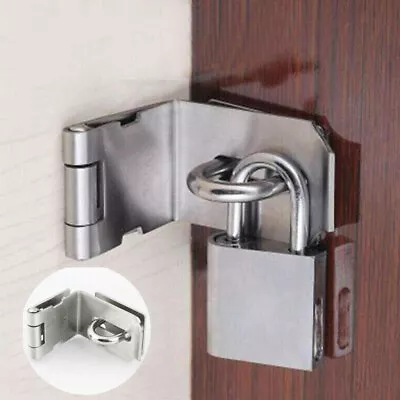 New Stainless Anti Theft Door Lock Hasp Door Lock Gate Hasp Staple Padlock Clasp • £7.29