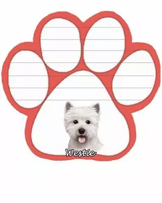 Westie Dog Paw Magnetic Note Pad • $7.94