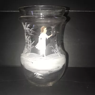 Antique Mary Gregory Clear And White Vase Girl • $26.03