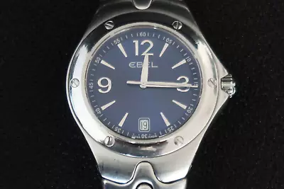 Ebel Sport Wave Quartz Wrist Watch Navy Blue And Chrome Stainless Steel Strap • £599.99