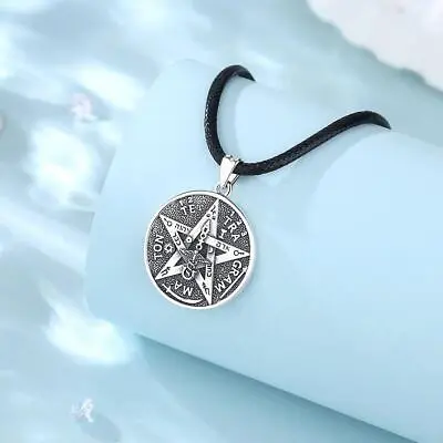 Vintage Guardian Star Tetragrammaton Pentagram Pentacle Retro Pendant Necklace • $40.90