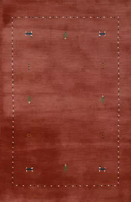Oriental Gabbeh Rug Rust Color Handmade Wool 3x5 Ft. For Foyer • $143.23