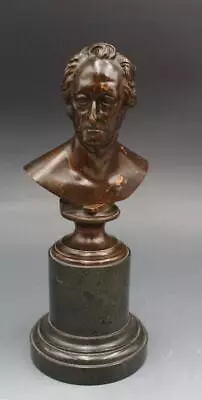 Antique Cabinet Figural Bronze Bust Of Writer Johann Van Goethe On Marble Base • $175