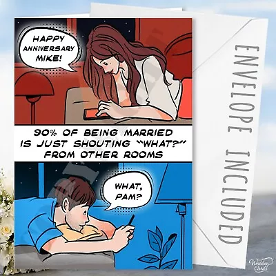 £2.94 • Buy Funny Wedding Anniversary Card Personalised Humor Copper Wood Gold Silver Paper