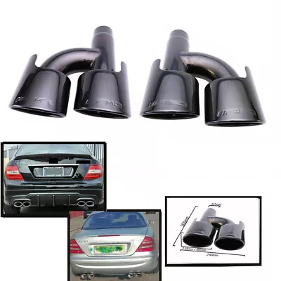 Exhaust Tip Muffler End Tips AMG For C250 C300 Mercedes Benz W204 C-Class Black • $149.99