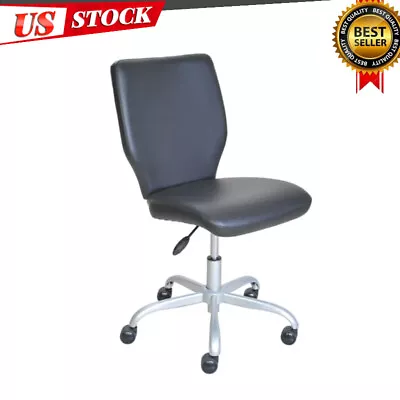 Faux Leather Mid-Back Office Chair Armless  Computer Task Desk Chair Swivel Seat • $64.12