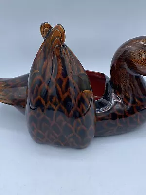 Vintage Lacquered Duck Decoy Trinket Jewelry Box Realistic Hand Painted Crafted • $19.30