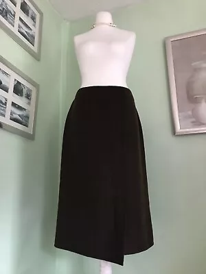M&s Autogragh Oak Brown Wool Skirt Size 12** Rrp £49.50** • £19.99