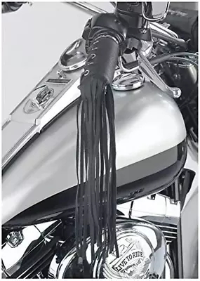 2Pc 12  FRINGE Black Leather MOTORCYCLE GRIP COVERS Handlebar Brake Lever Clutch • $14.41