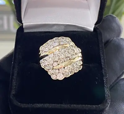$3995 • Buy Jose Hess Designer Diamond Cocktail Ring - 5 Carats Total! 14K Yellow Gold 12.7g