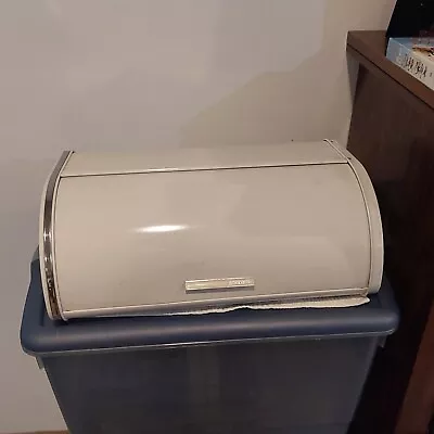 Vintage Brabantia Bread Box Bin Made In Belgium. Large. White Retro Kitchen • $30.99