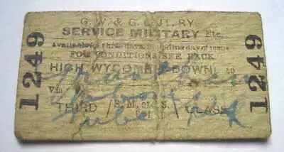 Great Western & Great Central Joint Railway Service Military Ticket High Wycombe • $10.04