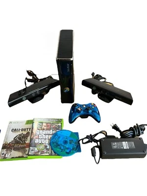 $49 • Buy Xbox 360 S Bundle 1439 Console 250GB, OEM Controller, Power, AV, 2 Kinect, Games