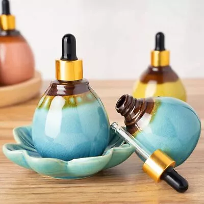 90ml Diffuser Ceramic Essential Oil Dropper Bottles Refillable Dropper Bottles • $14.68