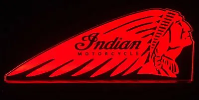 Indian Motorcycle RGB LED Acrylic Sign | LED Bar Sign | RGB LED Sign | Gift • $305