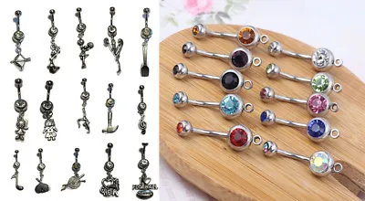 Cheer Gym Football Music Tennis Sports Stainless Steel Belly Navel Ring Jewelry • $8.50