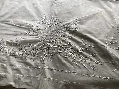 Vintage Embroidered Birds & Flowers Italian Bed Sheet • $49.99