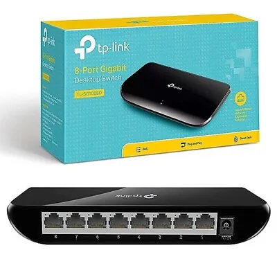 Network Switch 8 Port Gigabit Fast 1GB Cheap TL-SG1008D Ethernet Internet UK • £22.99