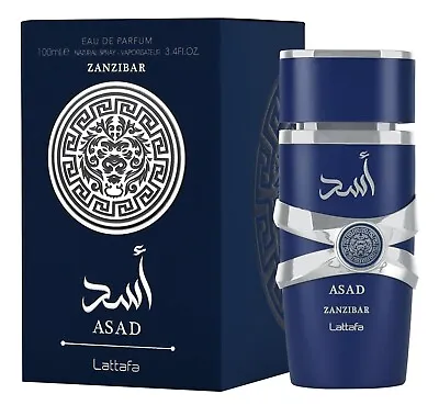 Asad Zanzibar By Lattafa For Men Eau De Parfum Spray 3.4 Oz New In Box • $45