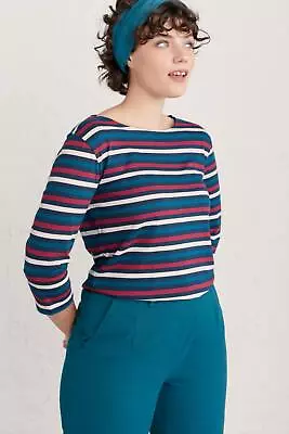 £11.98 • Buy Seasalt Women's - Navy Sailor Top (GOTS) - Regular - Tri Mini Cornish Night Prim