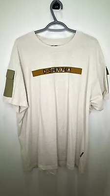 G-STAR RAW Organic Cotton Graphic Logo Tee T-Shirt In Beige Mens Size - XXL • $35