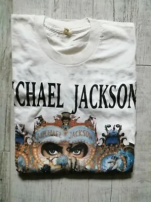 MICHAEL JACKSON Genuine TOUR T Shirt DANGEROUS 1992 Size XL WHITE Super RARE UK • £350