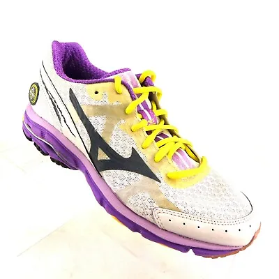 Mizuno Women's Running Shoes US 7.5 Wave Rider 17 White Purple Lace Up Sneakers • $29.99