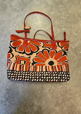 Coach Poppy Orange Flower Tote Shoulder Bag 1373-2512 • $48.99