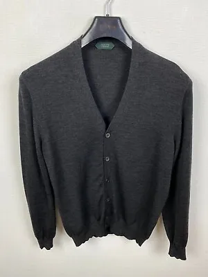 Zanone Switzerland Wool Gray Men Cardigan Size 46 • $70