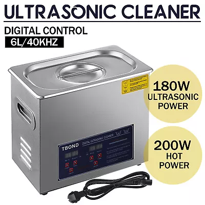 $105.20 • Buy New Digital 6L Stainless Steel Ultrasonic Cleaner Industry Heated Heater W/Timer