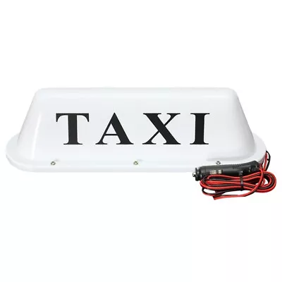 White  Taxi Magnetic Base Roof Top Car Cab LED Sign Light Lamp 12V PVC U1H18189 • $16.96